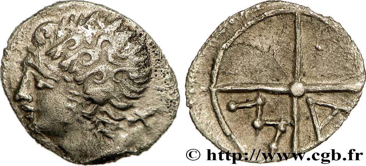 GALLIA - VOLCÆ ARECOMICI (Area of Nîmes) Obole au T derrière la nuque, tête à gauche AU/AU