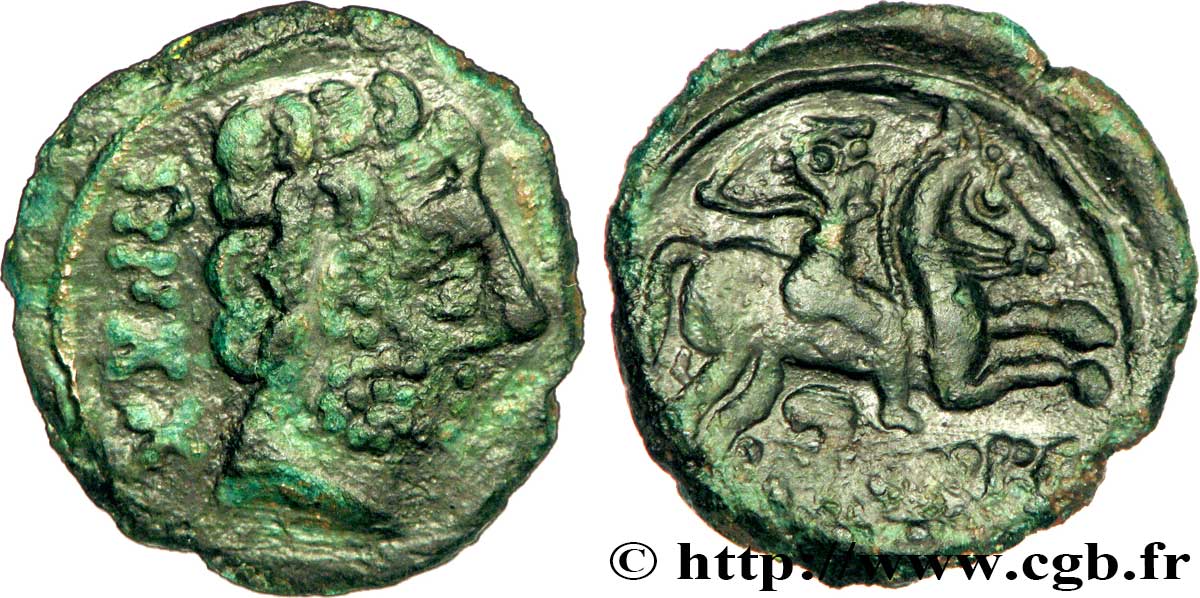 GALLIA BELGICA - AMBIANI (Regione di Amiens) Bronze IMONIN au cavalier BB/q.SPL