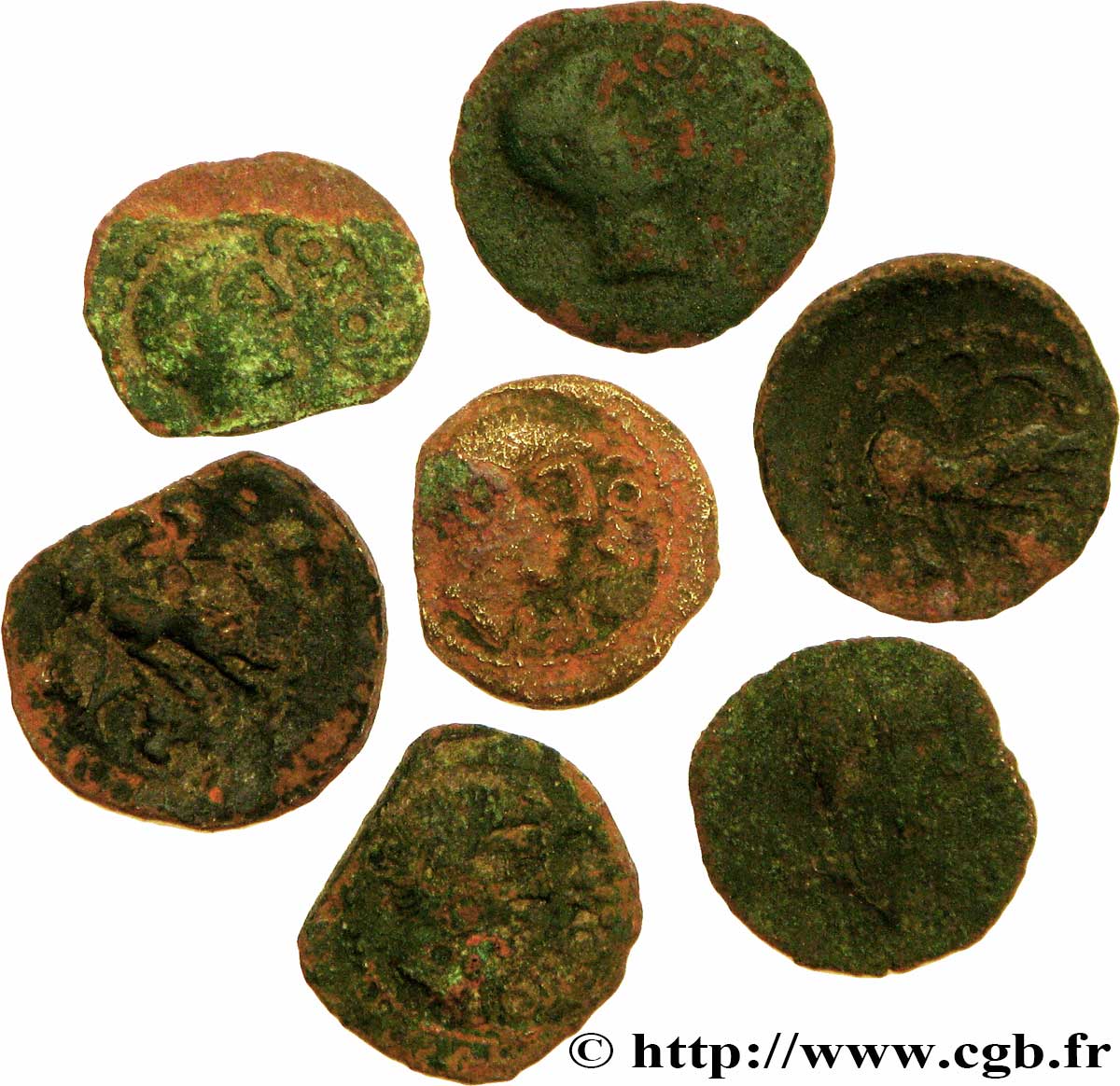 SANTONES (Area of Saintes) Lot de 7 bronzes CONTOVTOS (quadrans) lotto