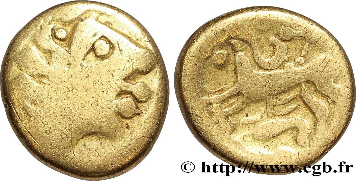 GALLIA - CARNUTES (Región de la Beauce) Quart de statère d’or pâle, DT. 2351 BC+