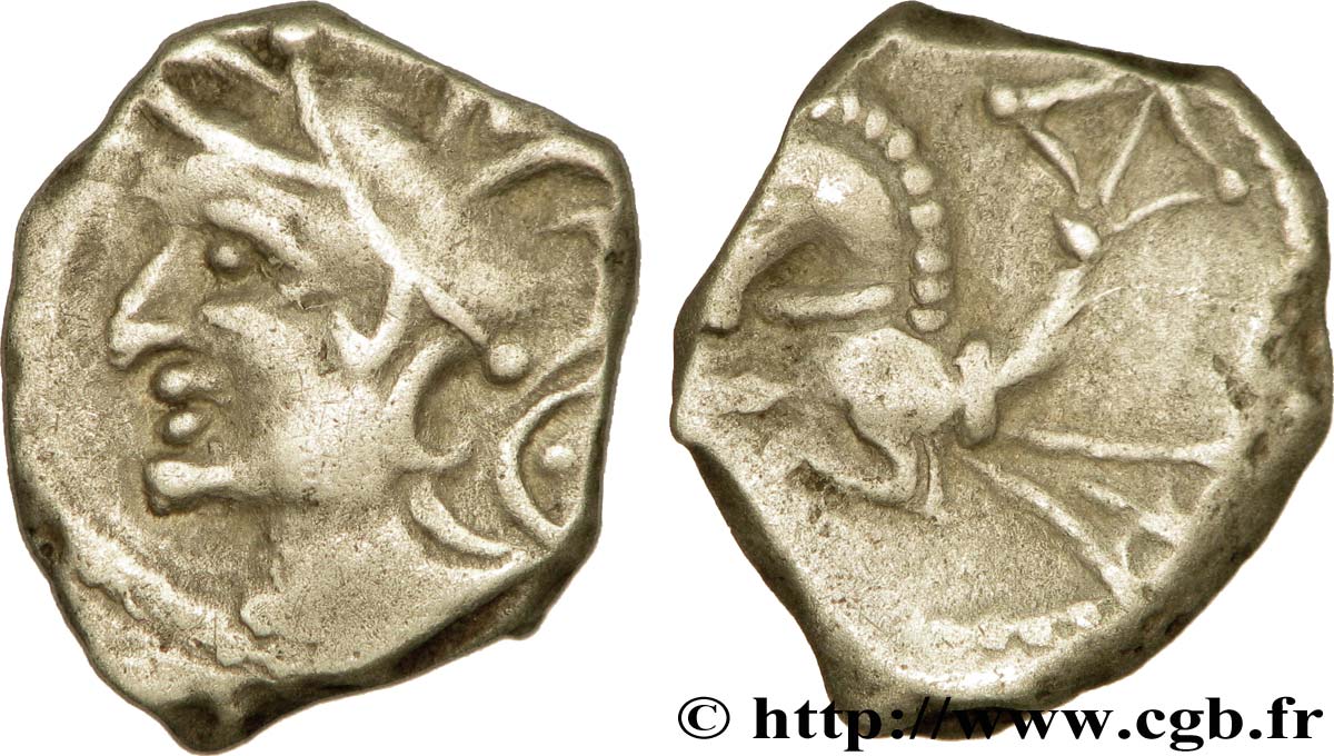 ALLOBROGES (Région du Dauphiné) Denier à l’hippocampe, tête à gauche TTB