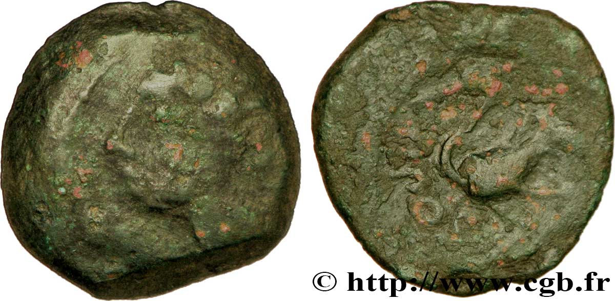 GALLIA - ARVERNI (Región de Clermont-Ferrand) Bronze IIPOS à l’échassier BC/BC+