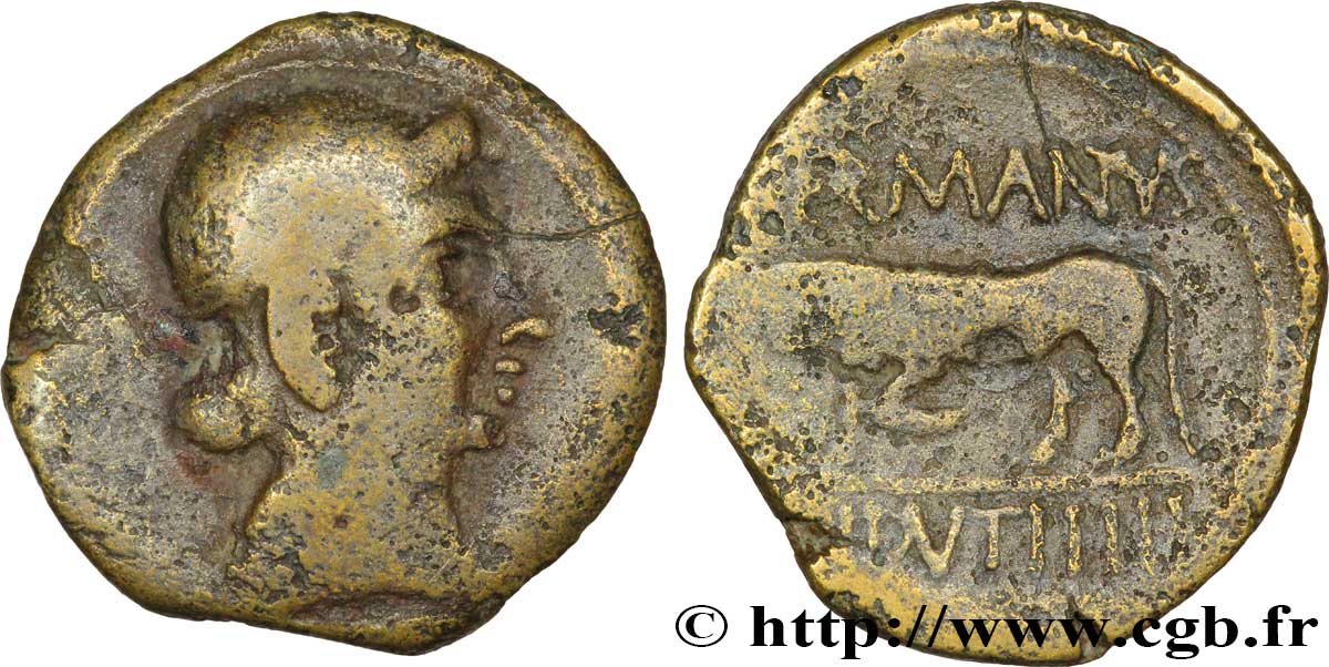 GALLIA BELGICA - REMI (Regione di Reims) Bronze GERMANVS INDVTILLI au taureau (Quadrans) q.BB/BB