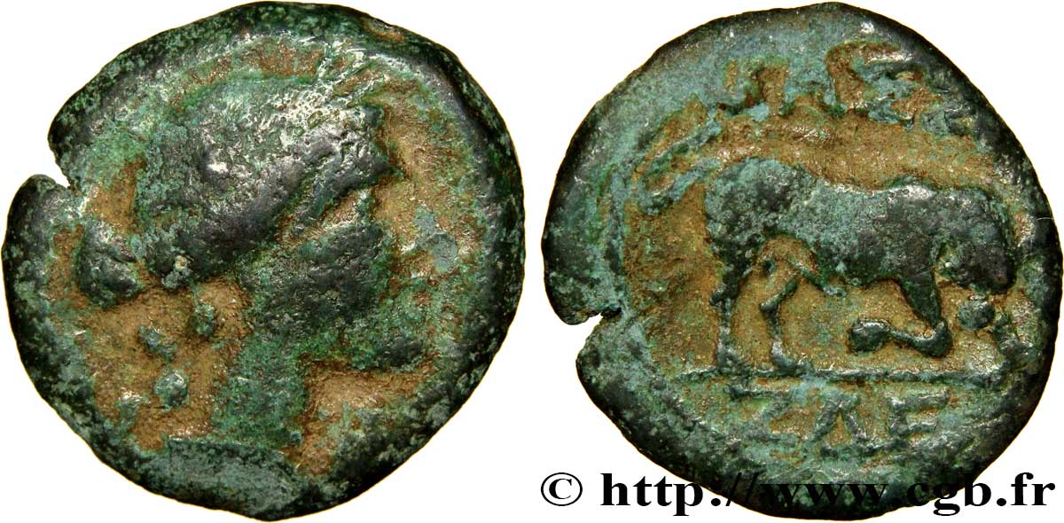 MASSALIA - MARSEILLES Bronze au taureau (hémiobole) q.BB/BB