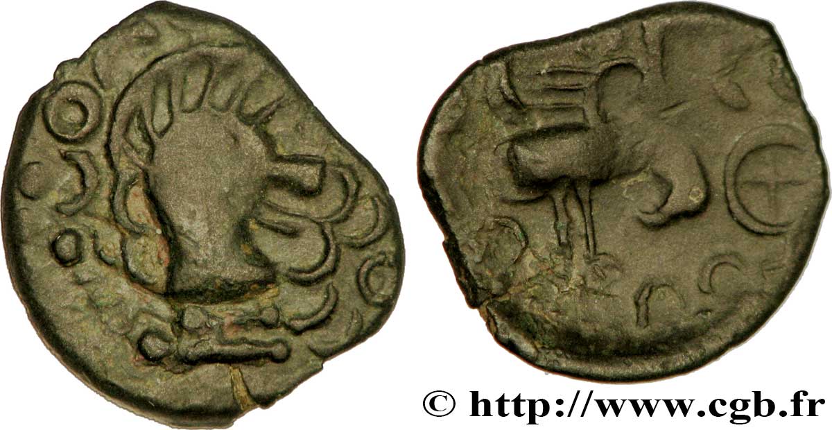 GALLIA BELGICA - MELDI (Area of Meaux) Bronze à l’aigle et au sanglier, classe III AU/XF