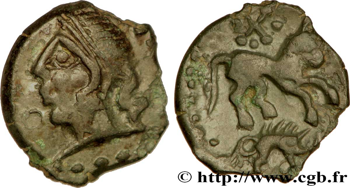 CARNUTES (Région de la Beauce) Bronze au cheval et au sanglier TTB/TTB+