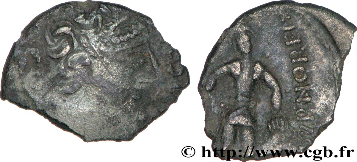 EDUENS, ÆDUI (BIBRACTE, Area of the Mont-Beuvray) Denier DVBNOCOV / DVBNOREIX, fragmentaire VF/AU