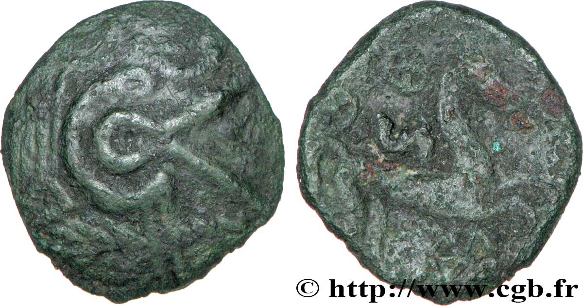 ÉDUENS / ARVERNES, INCERTAINES Statère de bronze, type de Siaugues-Saint-Romain, classe IV TB
