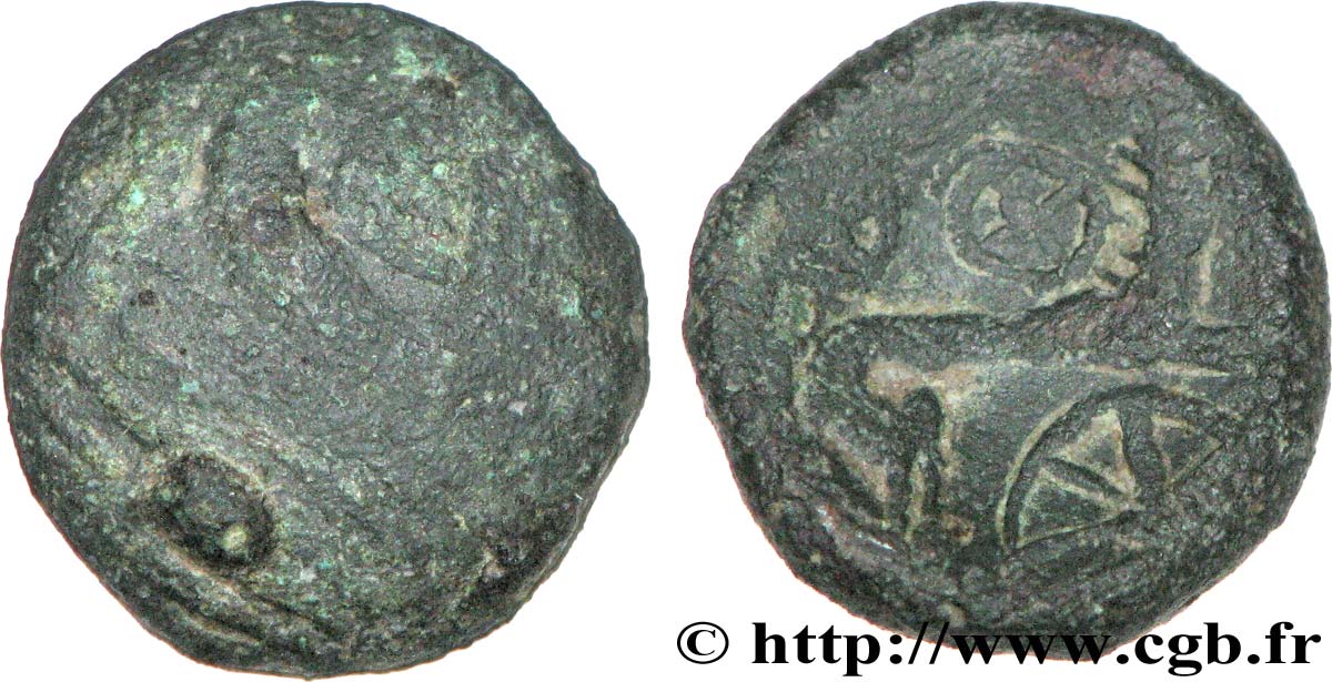 CENTRE-EAST, UNSPECIFIED Quart de statère de bronze, type de Siaugues-Saint-Romain F/VF