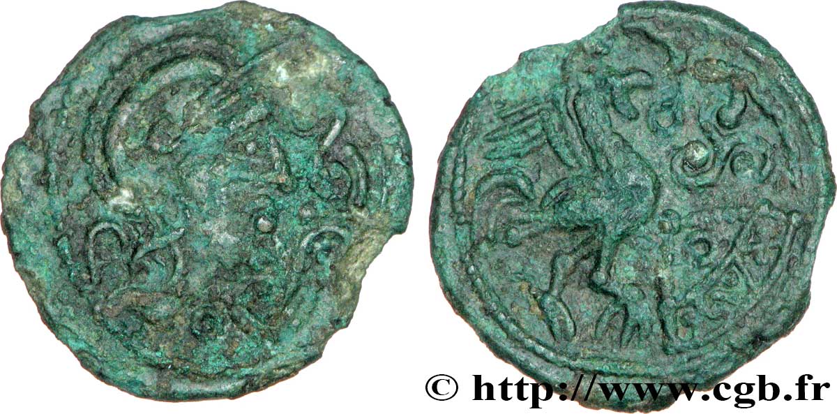 GALLIEN - BELGICA - BELLOVACI (Region die Beauvais) Bronze au coq, “type de Lewarde” DT.518 fSS/fVZ