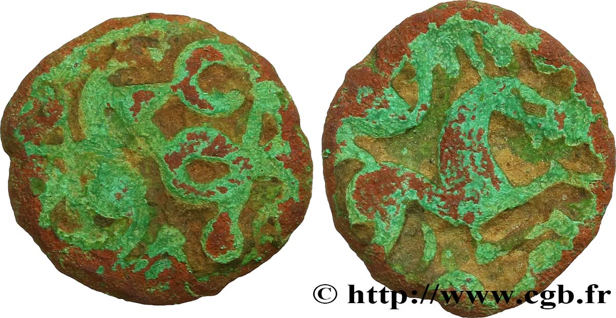 VIROMANDUI (Area of Vermandois) Bronze, imitation du statère d or à l epsilon VF/VF