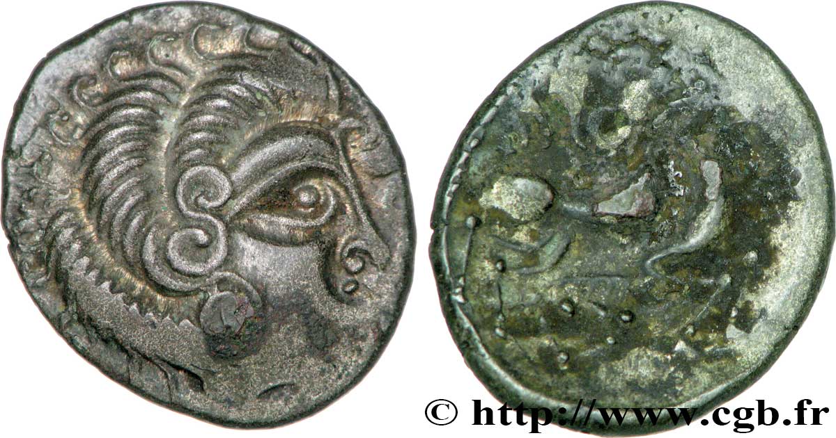 CORIOSOLITÆ (Area of Corseul, Cotes d&nbsp;Armor) Statère de billon, classe II au nez pointé AU/VF