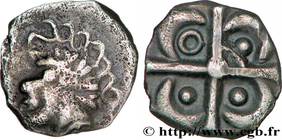 GALLIA - SOUTH WEST GAUL - TOLOSATES (Area of Vieille-Toulouse) Drachme “à la tête négroïde”, S. 75 XF/AU
