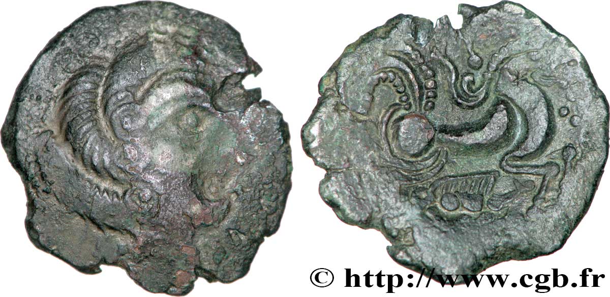 GALLIEN - ARMORICA - CORIOSOLITÆ (Region die Corseul, Cotes d Armor) Statère de billon, classe II au nez pointé fSS/fVZ