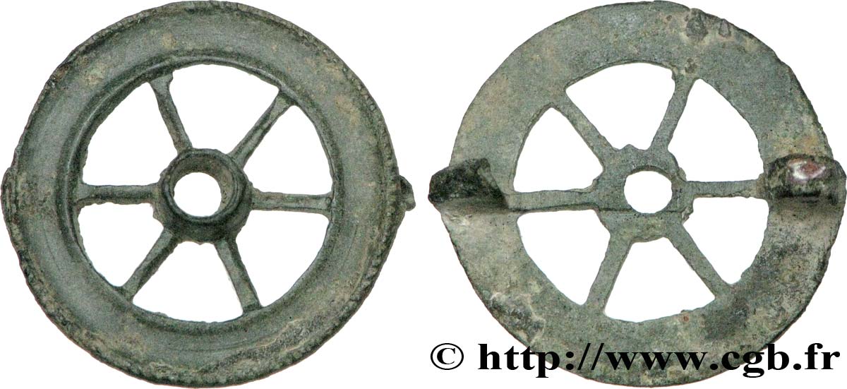  ROUELLE  Fibule gallo-romaine en bronze en forme de rouelle q.SPL