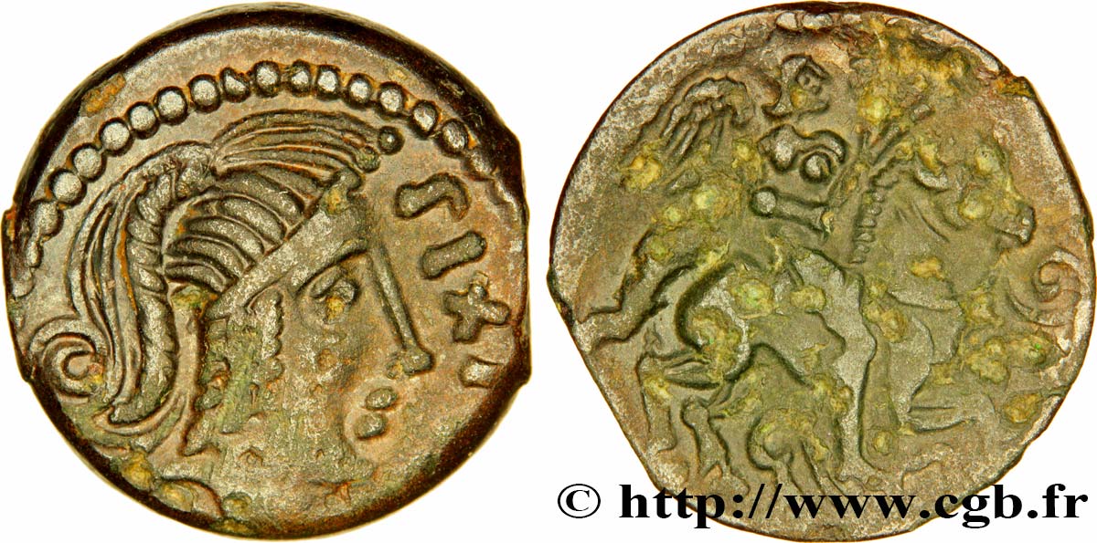 GALLIA - CARNUTES (Beauce area) Bronze PIXTILOS classe VII au cavalier AU/VF
