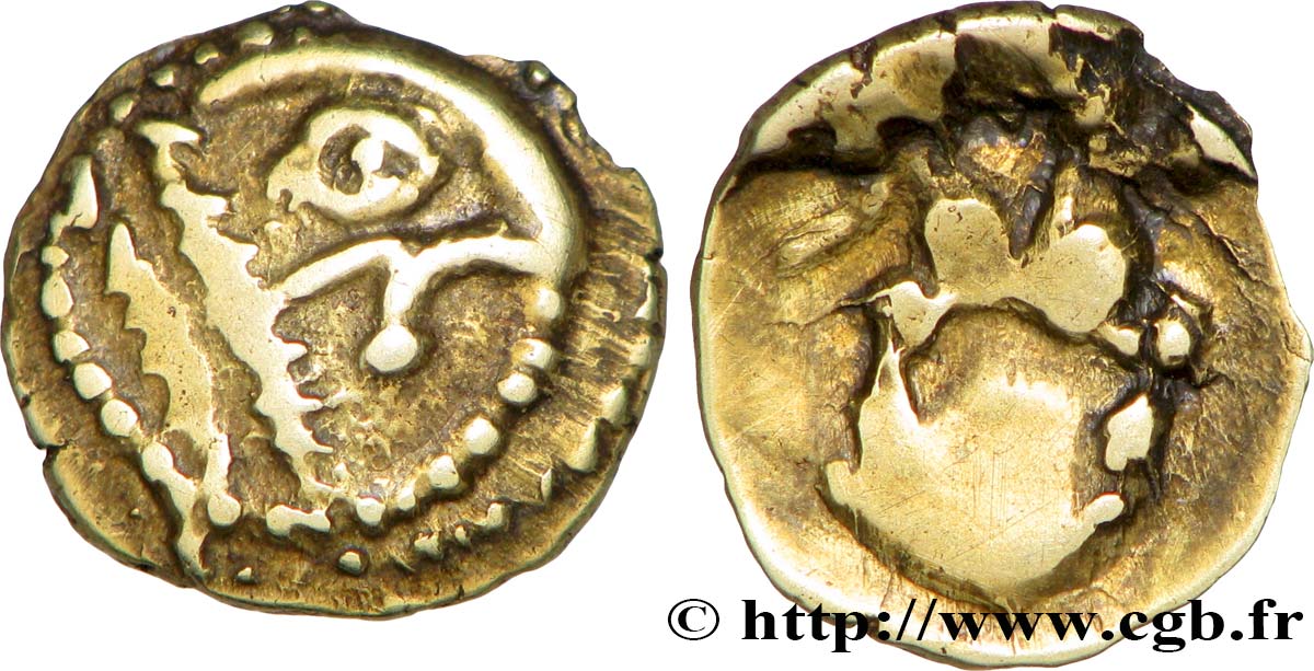 GALLIA - BELGICA - BELLOVACI (Regione di Beauvais) Quart de statère d or à l astre, cheval à droite q.SPL/q.BB
