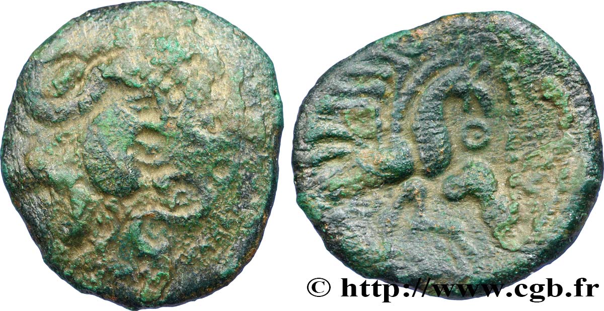 GALLIA - BELGICA - BELLOVACI (Región de Beauvais) Bronze au coq, DT. 517 BC/BC+
