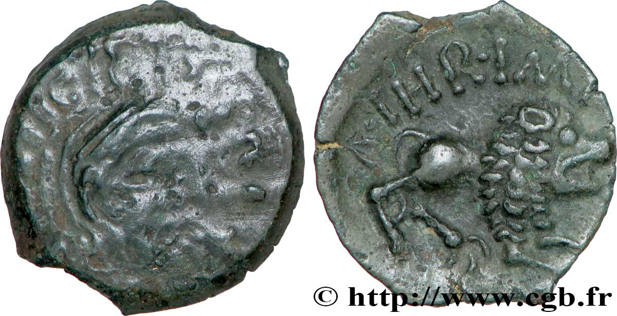 REMI / CARNUTES, Unspecified Bronze CORIACOS / A.HIR.IMP au lion VF/AU