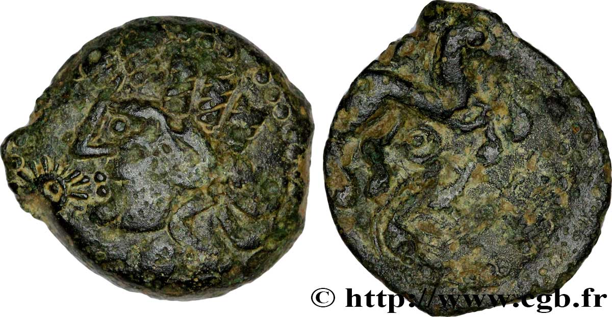 GALLIA - AULERCI EBUROVICES (Regione d Evreux) Bronze au cheval et au sanglier BB