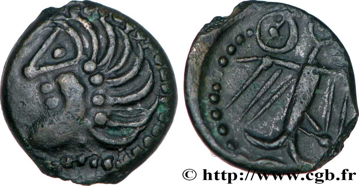 GALLIEN - CARNUTES (Region die Beauce) Bronze à l’aigle et à la rouelle, tête à gauche fVZ