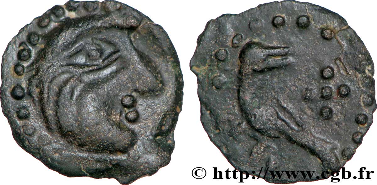 BELLOVAQUES (Région de Beauvais) Bronze à l oiseau, “type de Vendeuil-Caply” TTB+