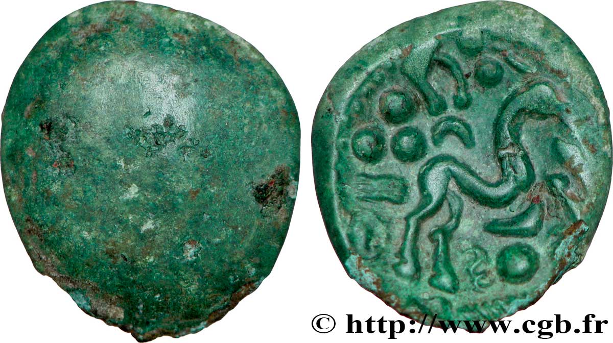 GALLIA BELGICA - AMBIANI (Región de Amiens) Statère d or uniface en bronze EBC