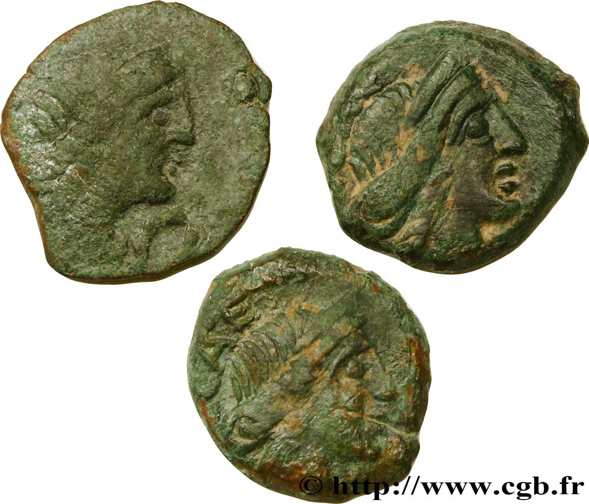 GALLIEN - SÜDWESTGALLIEN - VOLCÆ ARECOMICI (Region die Nîmes) Lot de 3 bronzes au Démos, VOLCAE AREC lot