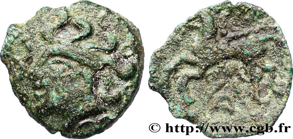 GALLIA - AULERCI EBUROVICES (Región d Evreux) Bronze au cheval et à l’oiseau BC+/BC