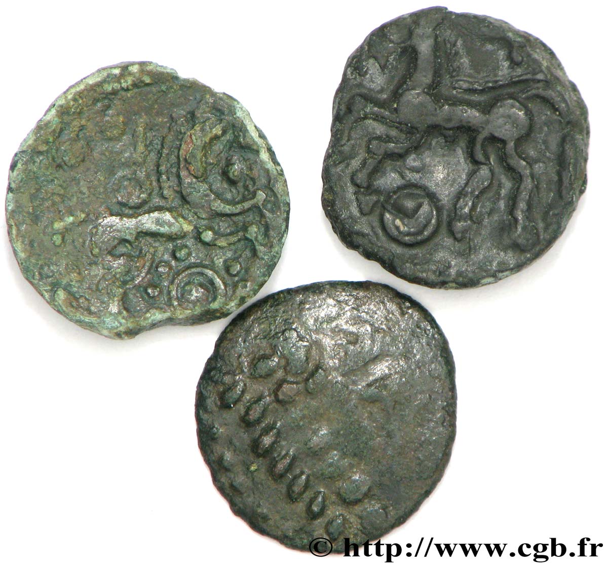 GALLIA - AULERCI EBUROVICES (Región d Evreux) Lot de 3 bronzes variés lote
