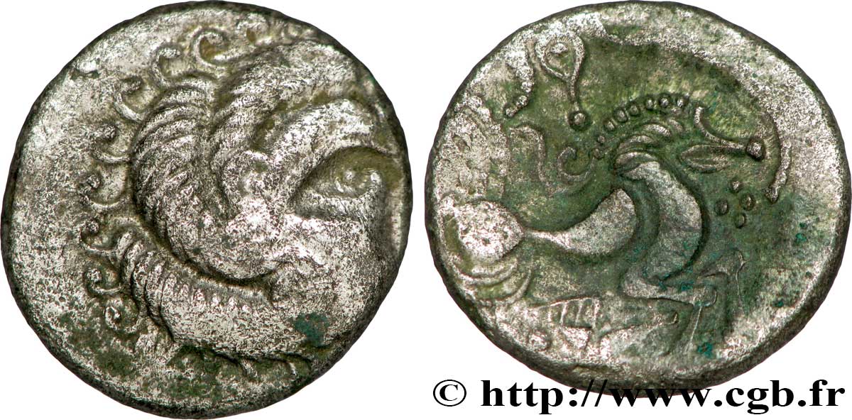 GALLIA - ARMORICA - CORIOSOLITÆ (Región de Corseul, Cotes d Armor) Statère de billon, classe II au nez pointé MBC+/EBC