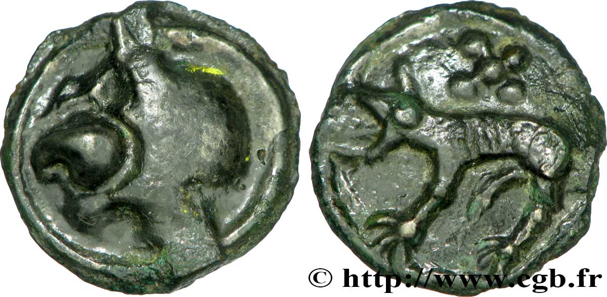 CARNUTES (Région de la Beauce) Potin à la tête diabolique et au loup SUP