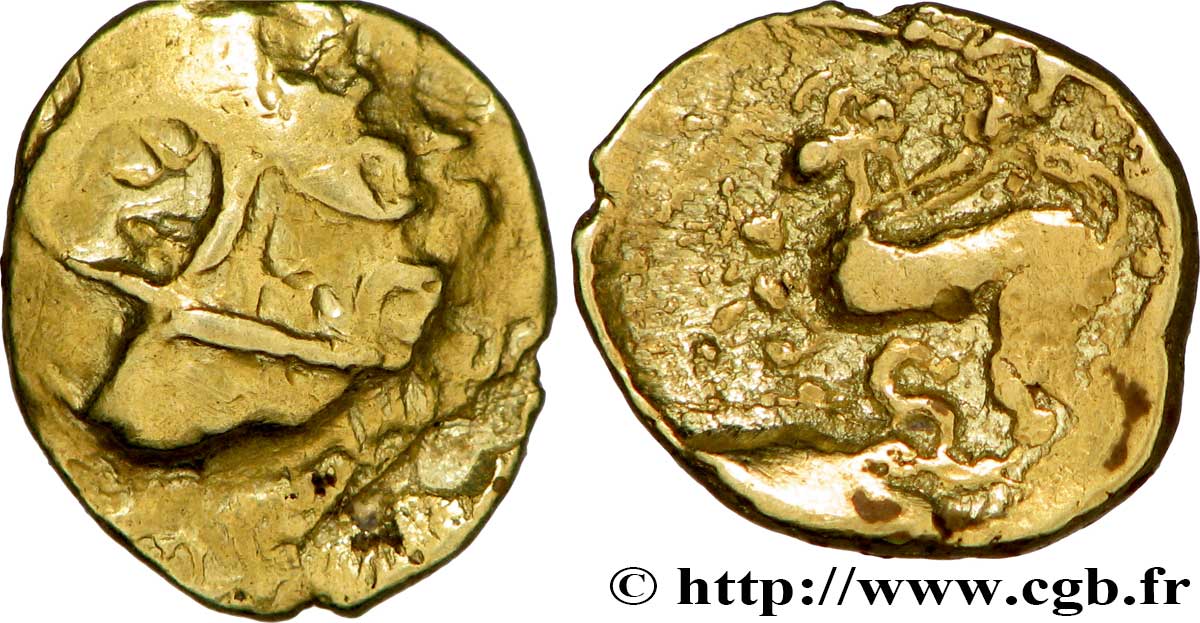 SÉQUANES - HELVÈTES, Incertaines (Suisse actuelle) Quart de statère, au triskèle TB+/TTB