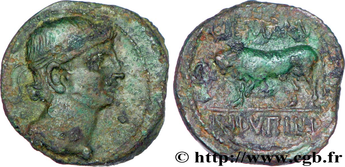 GALLIEN - BELGICA - REMI (Region die Reims) Bronze GERMANVS INDVTILLI au taureau (Quadrans) fVZ/fSS