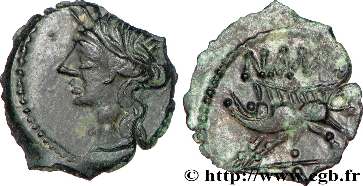 NEMAUSUS - NÎMES Bronze au sanglier NAMA SAT SUP/TTB