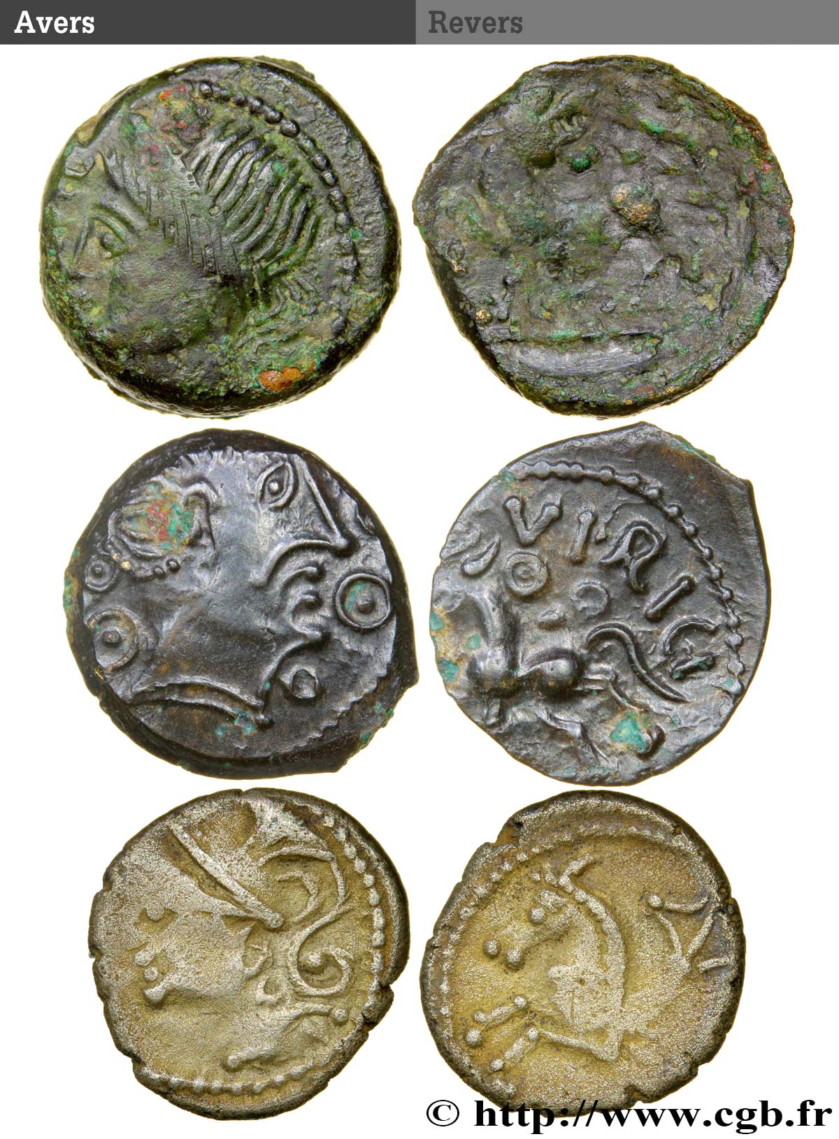 GALLO-BELGIANO - CELTICO Lot de 2 bronzes et un denier lote