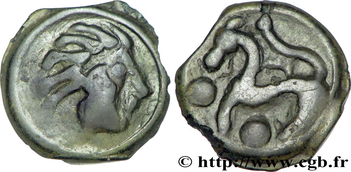 SÉNONS (région de Sens) Potin à la tête “d’indien” TTB+