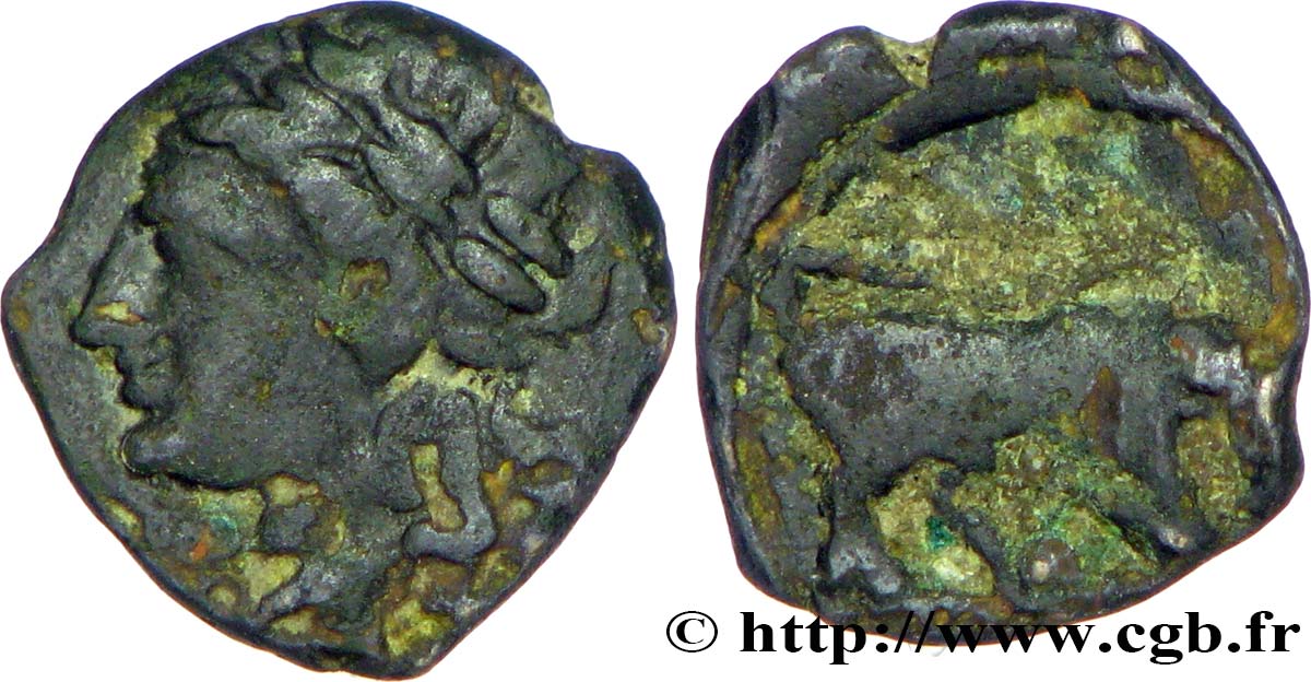MASSALIA - MARSEILLES Micro bronze ou kollyboi au taureau q.SPL/q.BB