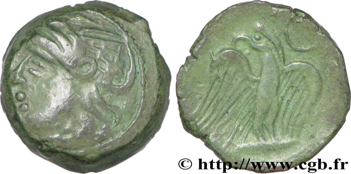GALLIA - CARNUTES (Beauce area) Bronze lourd à l’aigle et au croissant XF