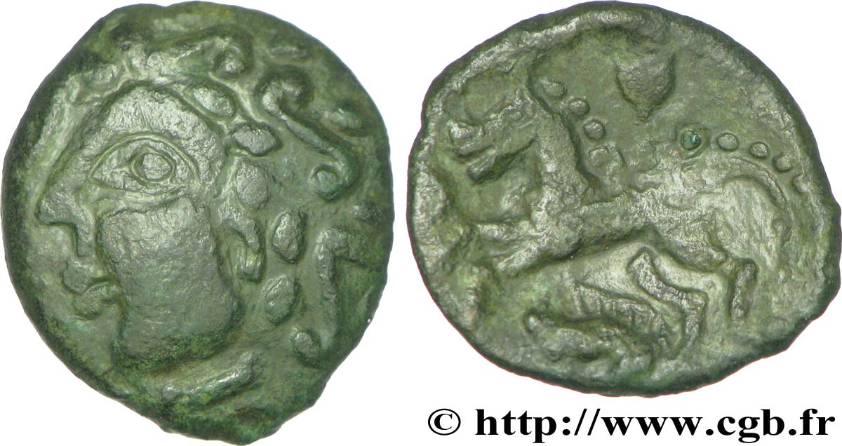 GALLIA - AULERCI EBUROVICES (Regione d Evreux) Bronze au cheval et au sanglier BB/q.BB