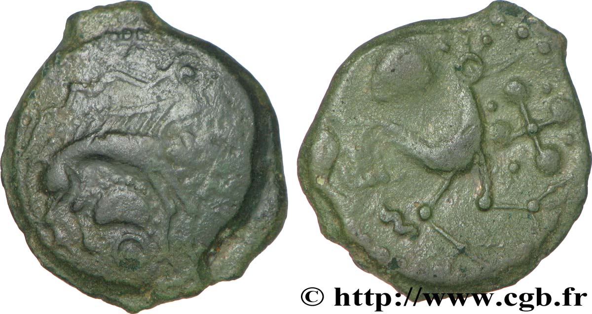 VELIOCASSES (Area of Norman Vexin) Bronze au sanglier et au coq aptère VF/XF