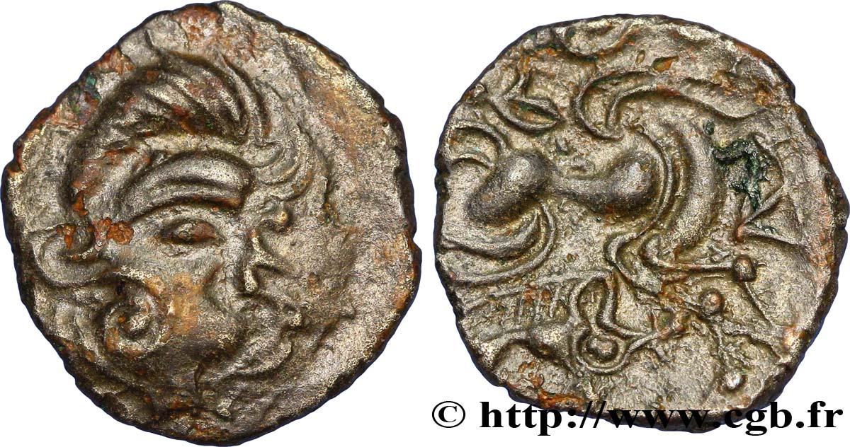 CORIOSOLITES (Région de Corseul, Cotes d Armor) Quart de statère de billon, classe III au nez en epsilon TTB+/SUP