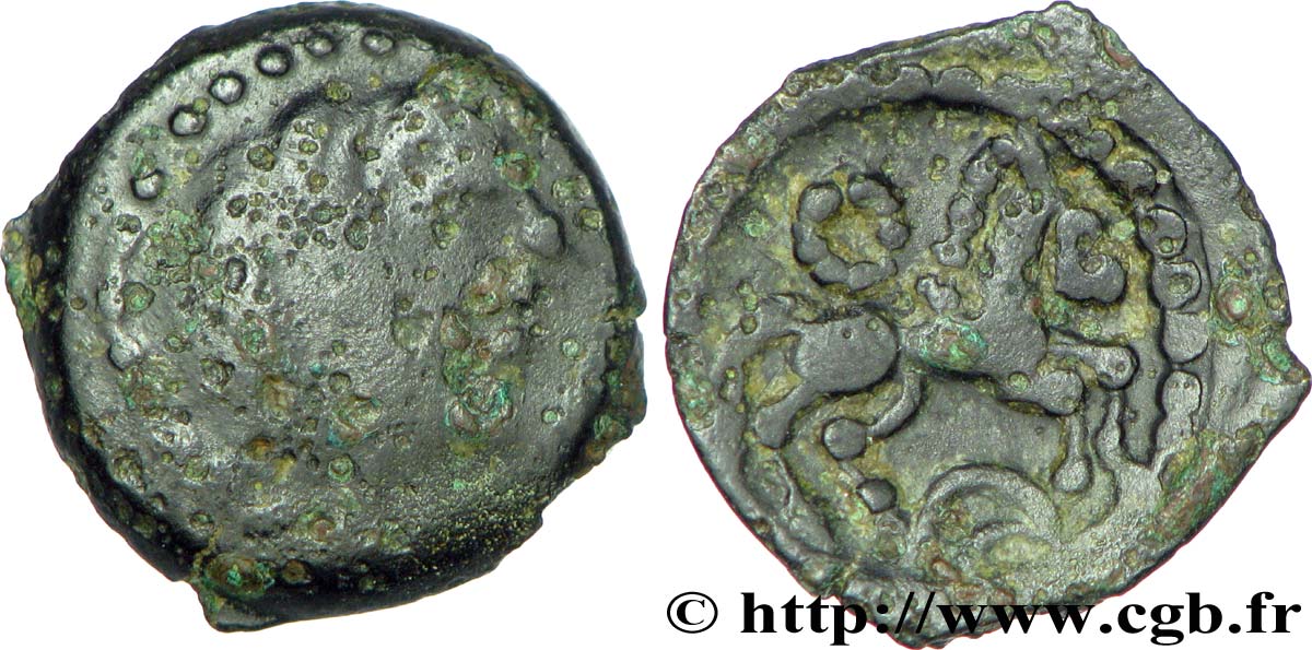 BITURIGES CUBI / MITTELWESTGALLIEN - UNBEKANNT Bronze au cheval, BN. 4298 S/fVZ