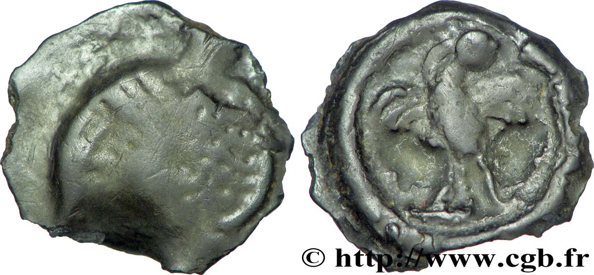 GALLIA - CARNUTES (Región de la Beauce) Potin lourd à l’aigle et à la tête de Rome BC/MBC
