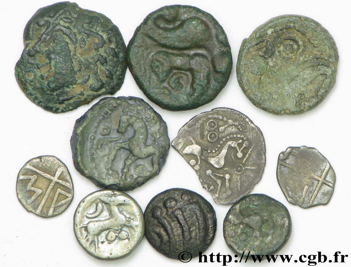 GALLO-BELGIEN - KELTIC Lot de 10 monnaies variées lot