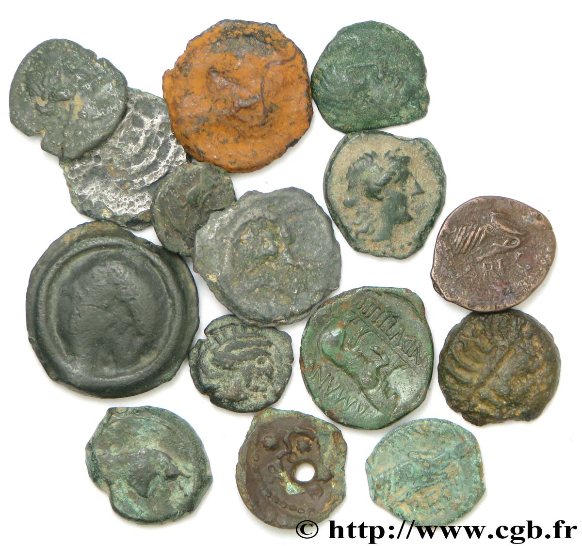Gallia Lot de 15 bronzes et potins variés à étudier lote