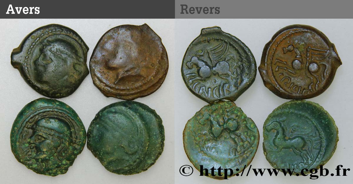 GALLIA BELGICA - SUESSIONES (Regione de Soissons) Lot de 4 bronzes CRICIRV lotto
