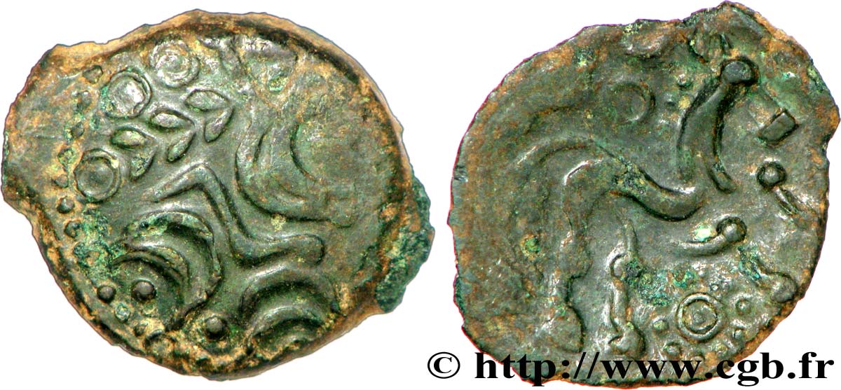 GALLIA - AULERCI EBUROVICES (Región d Evreux) Bronze au cheval, dérivé de types belges MBC/BC+