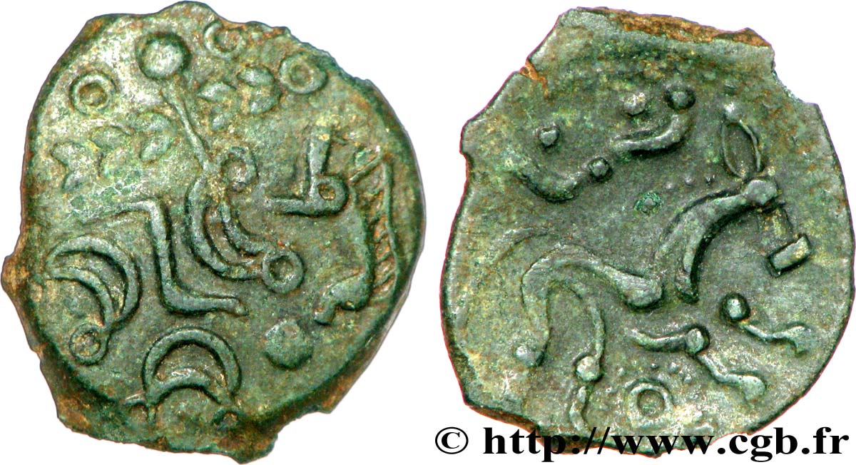 GALLIA - AULERCI EBUROVICES (Regione d Evreux) Bronze au cheval, dérivé de types belges q.SPL/BB