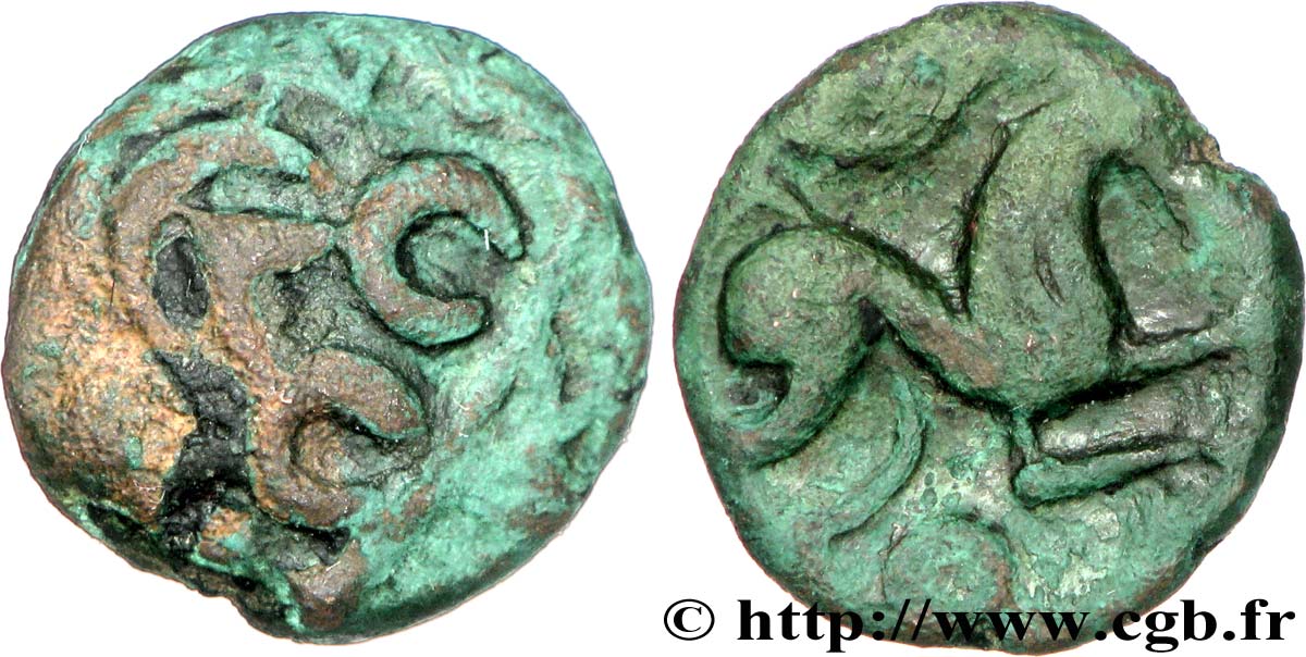 VIROMANDUI (Area of Vermandois) Bronze, imitation du statère d or à l epsilon q.BB/BB